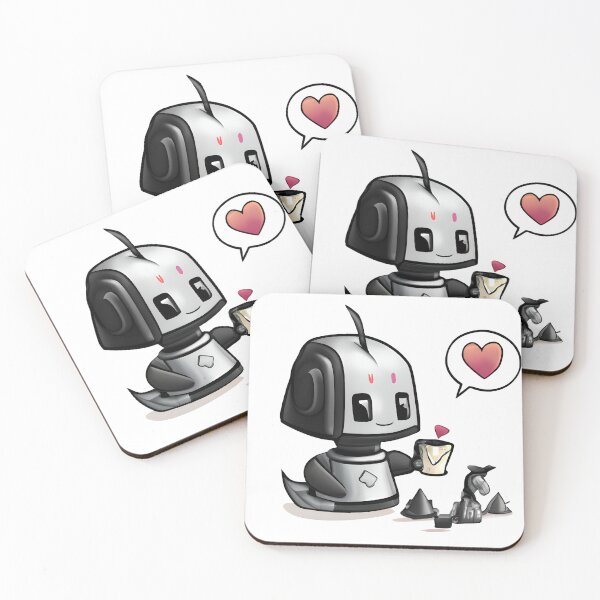 Item preview, Cute Robot with Coffee and Heart Quote Bubble designed and sold by omgnovalynn.