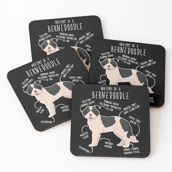 Item preview, Bernedoodle Parti Black Bicolor Dog Anatomy designed and sold by Clara Hollins.