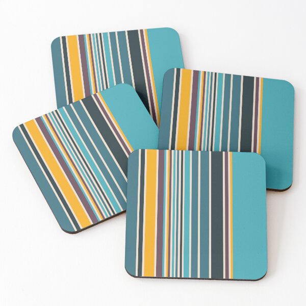 Item preview, Teal and Gold Stripe Geometric Repeatable designed and sold by Sharon Schwalbe.