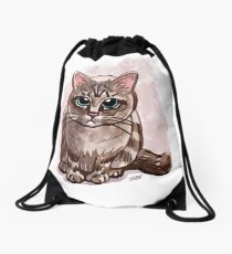 Pika, the Cute Kitty Cat Drawstring Bag