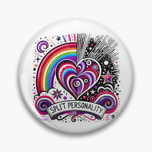 Item preview, Split Personality Heart - Colourful Contrast Art designed and sold by GemBob Creations.