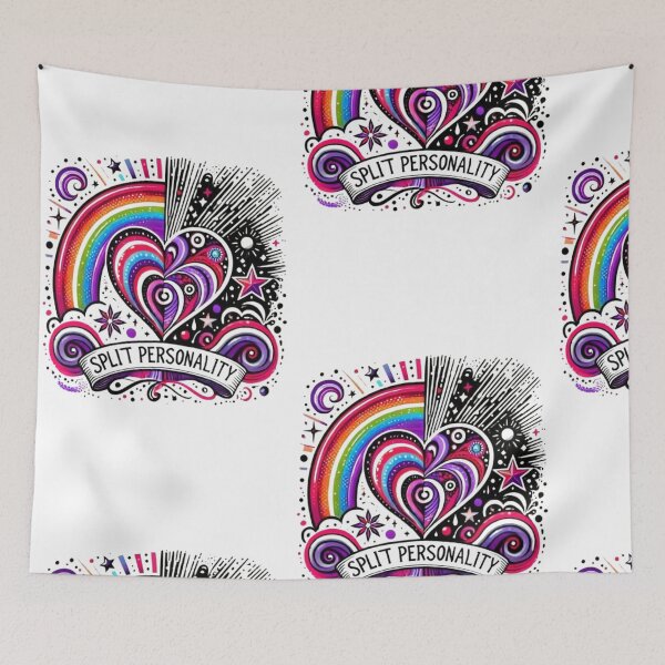 Item preview, Split Personality Heart - Colourful Contrast Art designed and sold by GemBob Creations.