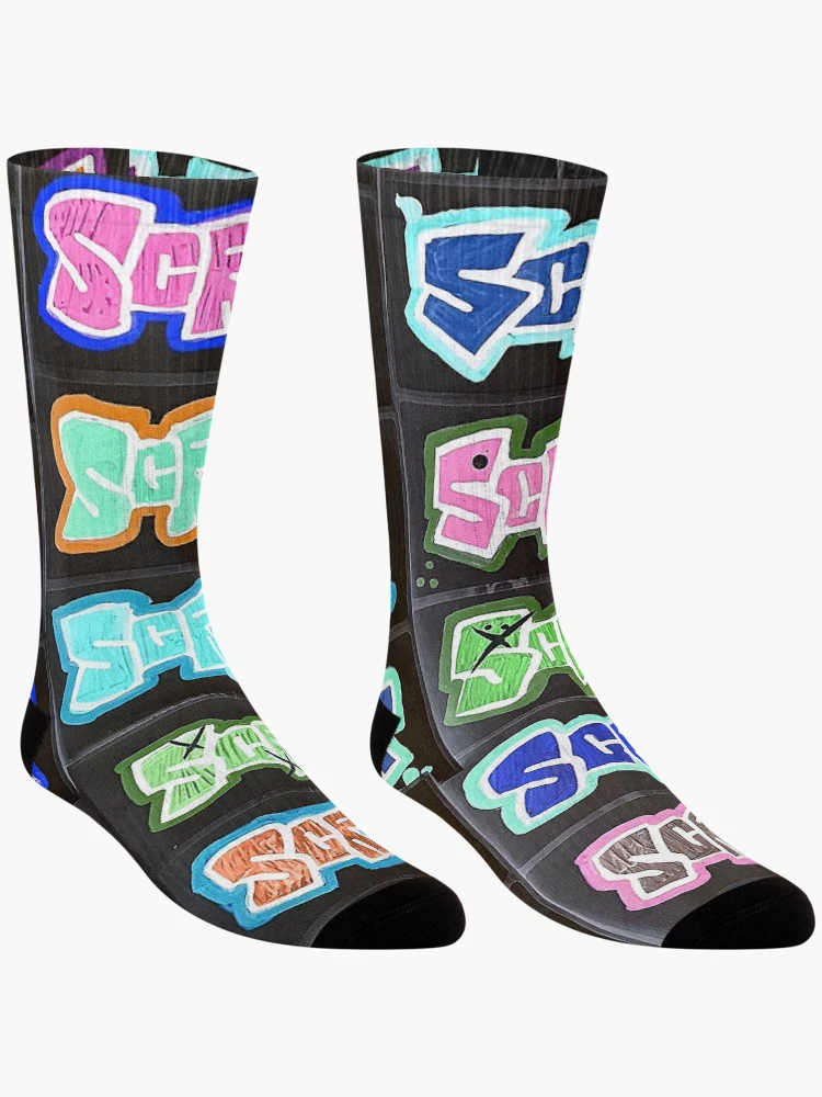 Thumbnail 3 of 5, Socks, SCR Inverted Sticker Bomb designed and sold by TommyDesign78.