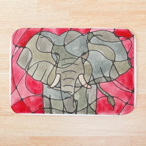 Item preview, Watercolor Elephant on crimson red  designed and sold by polycrafter.