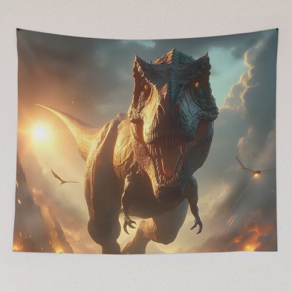 Item preview, Rampaging T-Rex in a Fiery Apocalypse designed and sold by CitrineLinker.