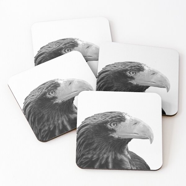Item preview, White-tailed eagle portrait black and white designed and sold by CryptoLadyGabi.