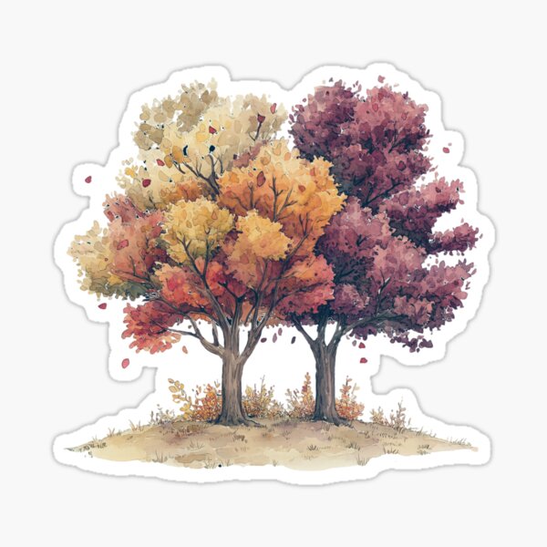 Item preview, Autumn Trees Watercolor – Vibrant Fall Foliage Art designed and sold by sirenandscript.