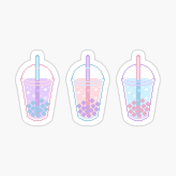 Item preview, Boba Tea Pixels designed and sold by LilMissSunBear.