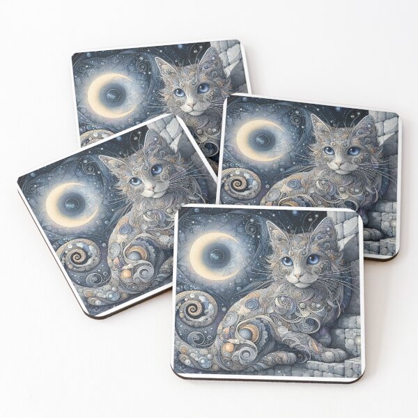 Item preview, Moonlight Cat 2 designed and sold by Kallak-AI-Art.