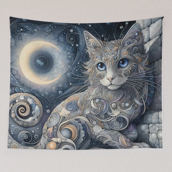 Item preview, Moonlight Cat 2 designed and sold by Kallak-AI-Art.