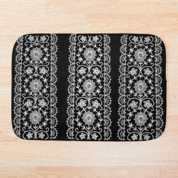 Item preview, White on Black Embroidery Lace designed and sold by SuzyMae.