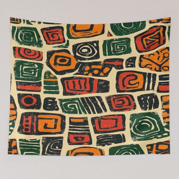 Item preview, Ethnic Abstract Geometric Art designed and sold by Pujo Design.