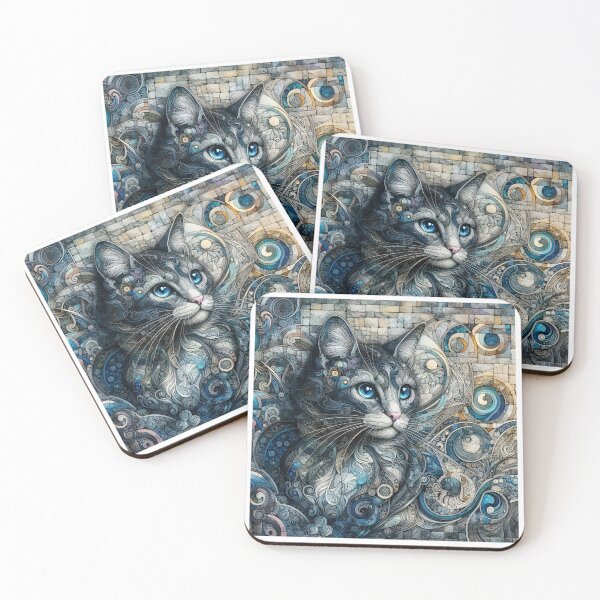 Item preview, Indigo Cat designed and sold by Kallak-AI-Art.