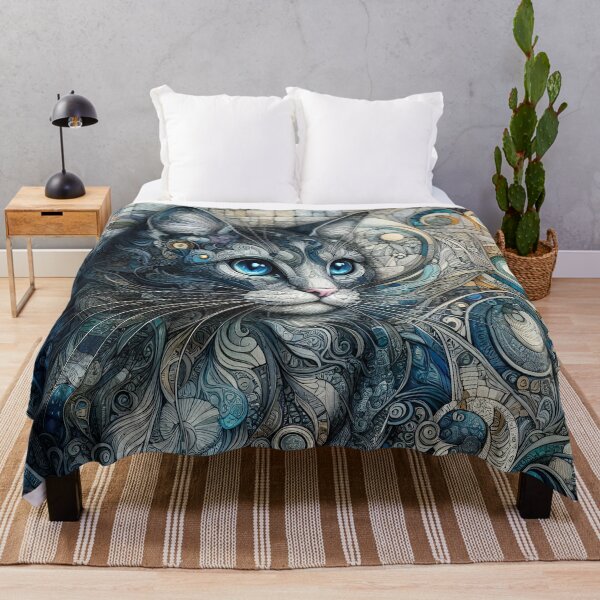 Item preview, Indigo Cat designed and sold by Kallak-AI-Art.