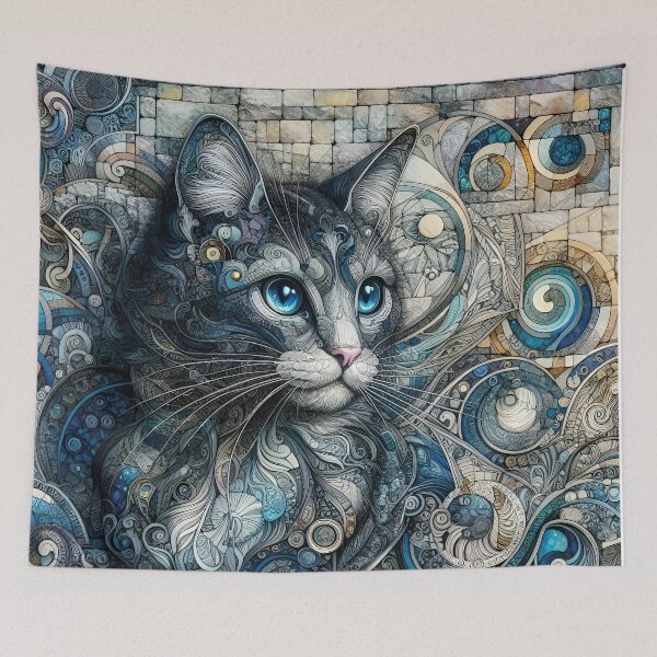 Item preview, Indigo Cat designed and sold by Kallak-AI-Art.