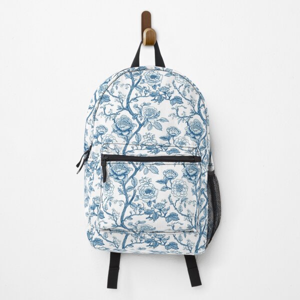 Aperçu de l'œuvre Motif chinoiserie floral bleu classique – Design botanique élégant créée et vendue par MindFulStudios.