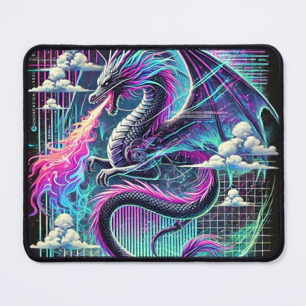Item preview, Cybernetic Serenity: Neon Dragon of the Future designed and sold by damiansart.