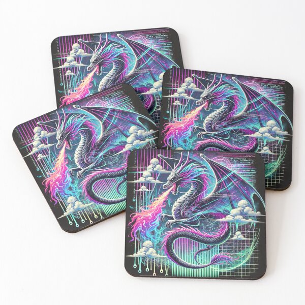 Item preview, Cybernetic Serenity: Neon Dragon of the Future designed and sold by damiansart.