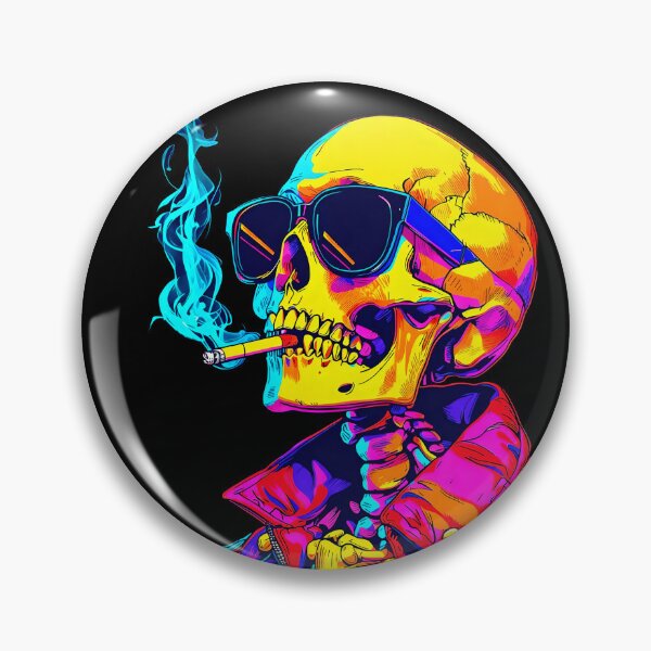 Item preview, Cool Psychedelic Skull Smoking designed and sold by Mr. Bartholomew.