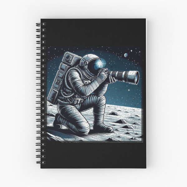 Aperçu de l'œuvre Astronaute prenant des photos sur la Lune - Illustration vectorielle 2D de l'espace créée et vendue par Coffee Partee.