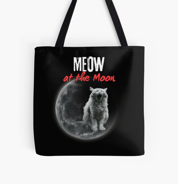 Item preview, Meow at the Moon Cat Yawn Growl Halloween Cute Kitty  designed and sold by SZPdezigns.