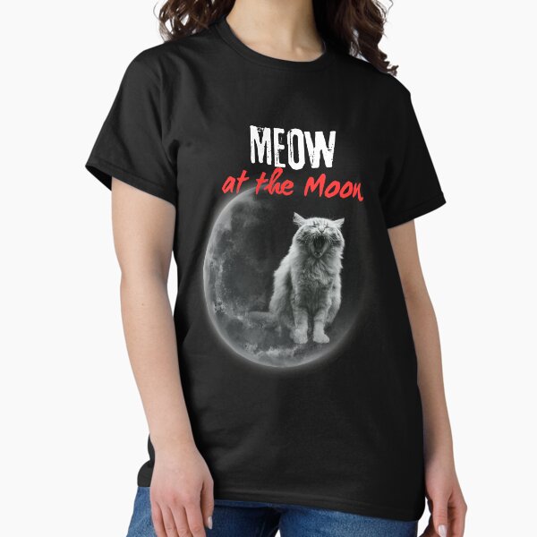 Item preview, Meow at the Moon Cat Yawn Growl Halloween Cute Kitty  designed and sold by SZPdezigns.