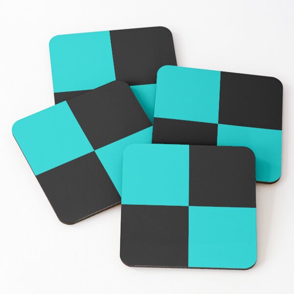 Item preview, Quarters - Black and Cyan designed and sold by JustPatterns2.