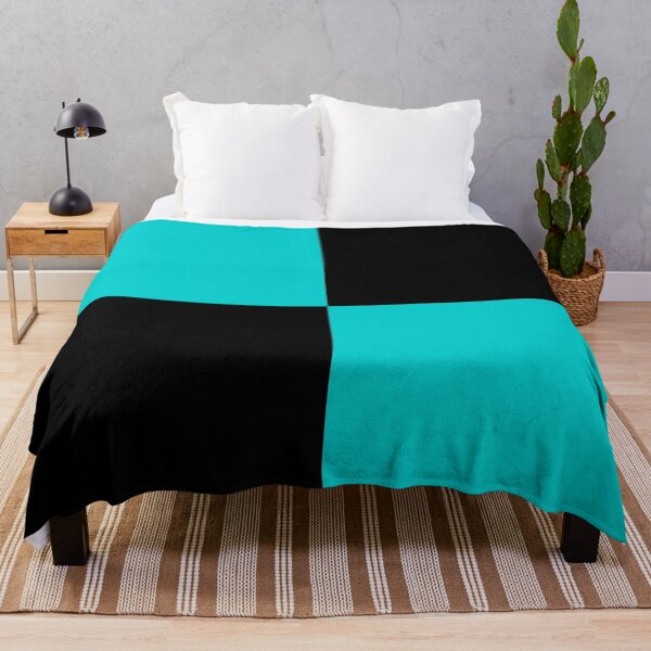 Item preview, Quarters - Black and Cyan designed and sold by JustPatterns2.