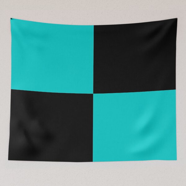 Item preview, Quarters - Black and Cyan designed and sold by JustPatterns2.