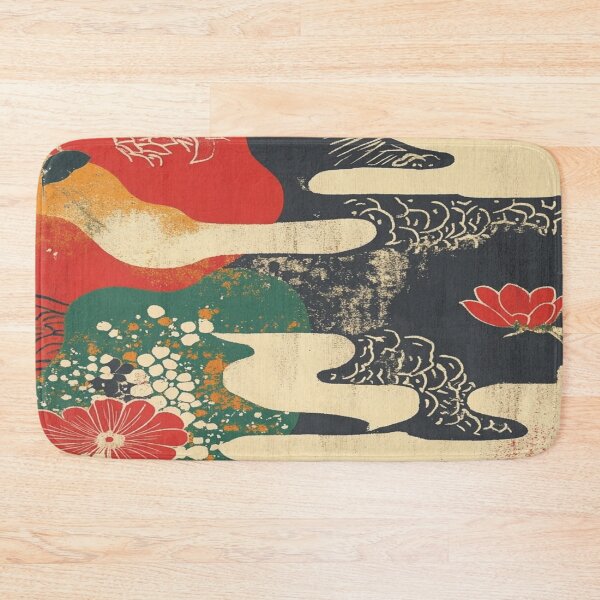 Item preview, Vintage Japanese Sakura Floral Waves designed and sold by Pujo Design.