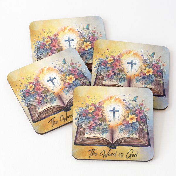 Item preview, The Word Is God Bible and Floral Cross designed and sold by ANewGlory.