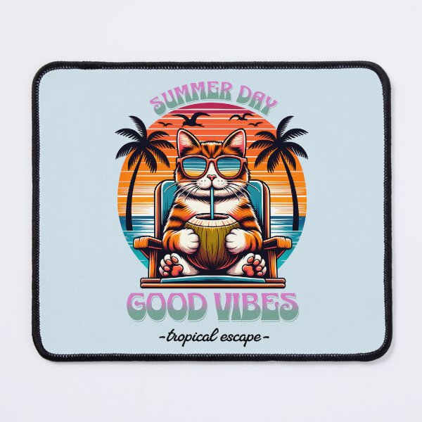 Item preview, "Good Vibes Cool Cat Summer Day" T -Shirt. designed and sold by MalibuMaiden28.