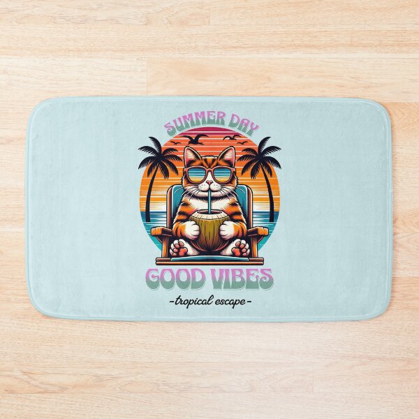Item preview, "Good Vibes Cool Cat Summer Day" T -Shirt. designed and sold by MalibuMaiden28.
