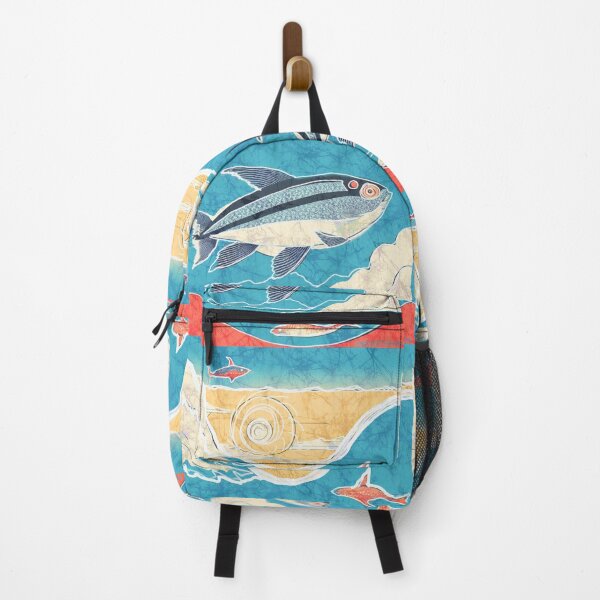 Item preview, Fish Batik Ocean Waves Sun and Surf Japanese style designed and sold by AuroraXGreen.