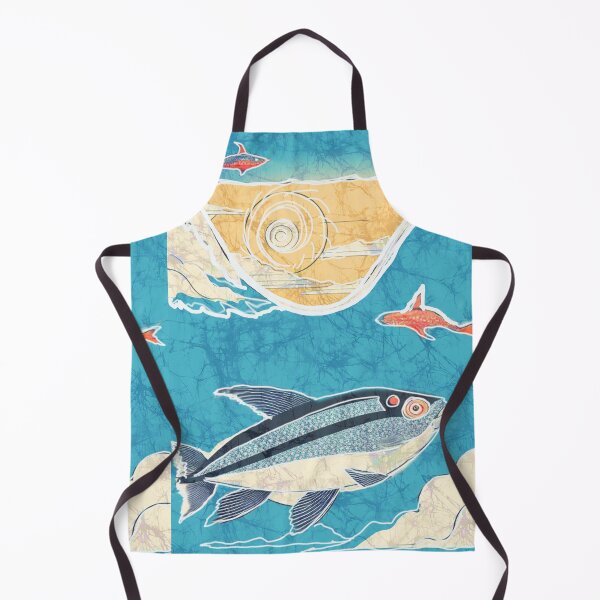 Item preview, Fish Batik Ocean Waves Sun and Surf Japanese style designed and sold by AuroraXGreen.