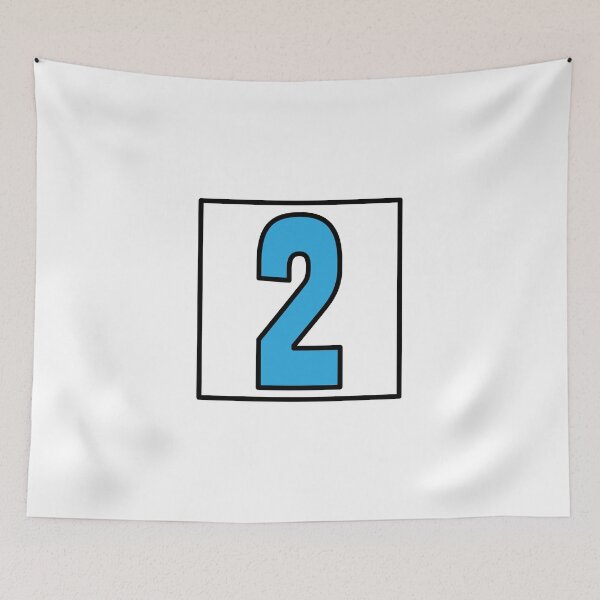 Item preview, number 2 blue with outline sticker, t shirt design poster designed and sold by JSWDESIGNS.