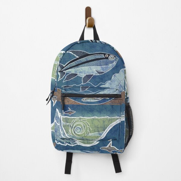Item preview, Batik Fish Ocean Waves Evening Sea and Surf Japanese style designed and sold by AuroraXGreen.