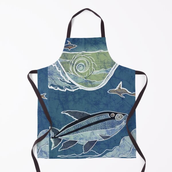 Item preview, Batik Fish Ocean Waves Evening Sea and Surf Japanese style designed and sold by AuroraXGreen.