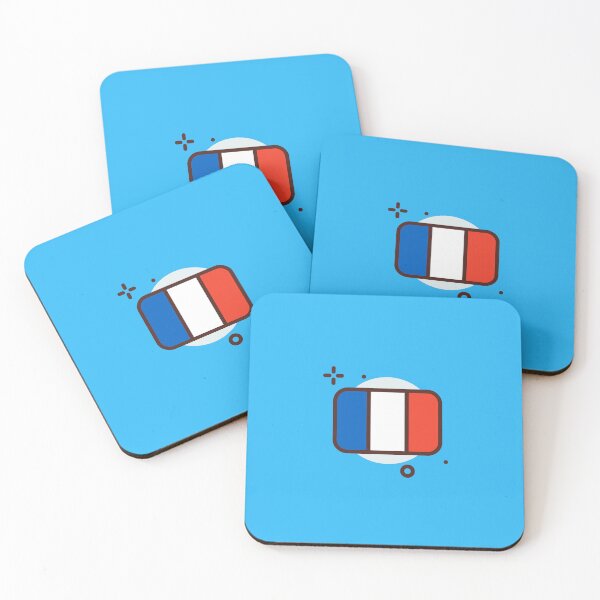 Item preview, Funny French Country Flag - Comic Style Rectangular Shaped Flag of France with Rounded Corners designed and sold by Kubala.