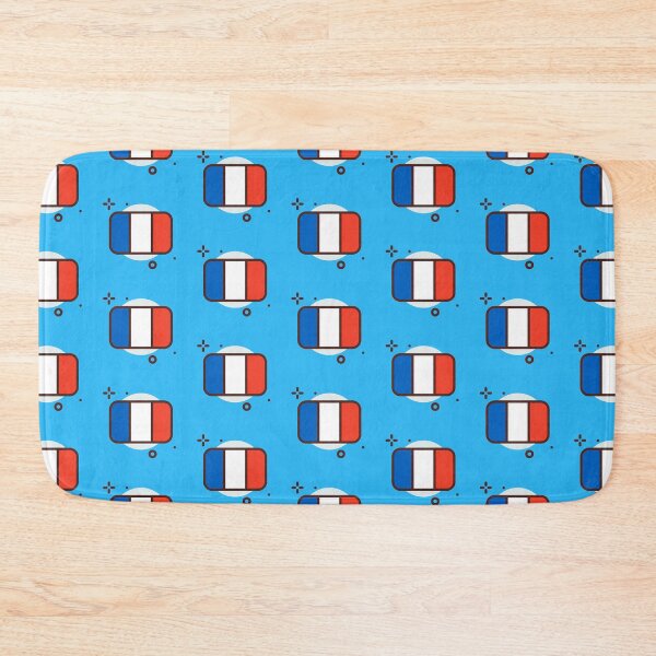 Item preview, Funny French Country Flag - Comic Style Rectangular Shaped Flag of France with Rounded Corners designed and sold by Kubala.