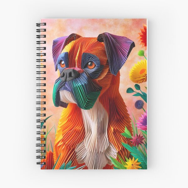 Item preview, 3D boxer portrait art with flowers designed and sold by EmeraldeaArt.