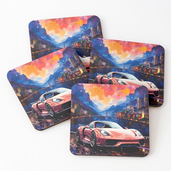 Item preview, Hypercar Reflections of Speed In Colorful Twilight designed and sold by RevUpDesign.