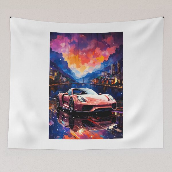 Item preview, Hypercar Reflections of Speed In Colorful Twilight designed and sold by RevUpDesign.