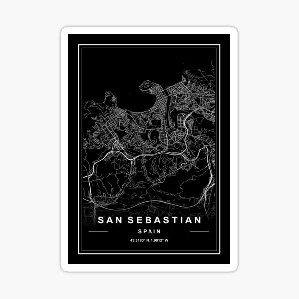 Vista previa del artículo con la obra «Mapa de San Sebastián», diseñado y vendido por SHAMPAIN-ART-CO.