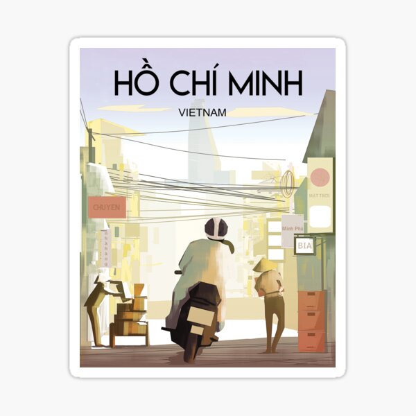 Item preview, Ho chi minh vietnam travel poster designed and sold by Arctic frame studio.
