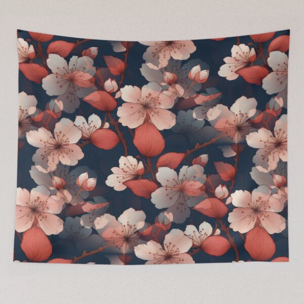 Item preview, Pink and red Japanese Kimono Pattern, Floral Kimono Design designed and sold by patterncrow.