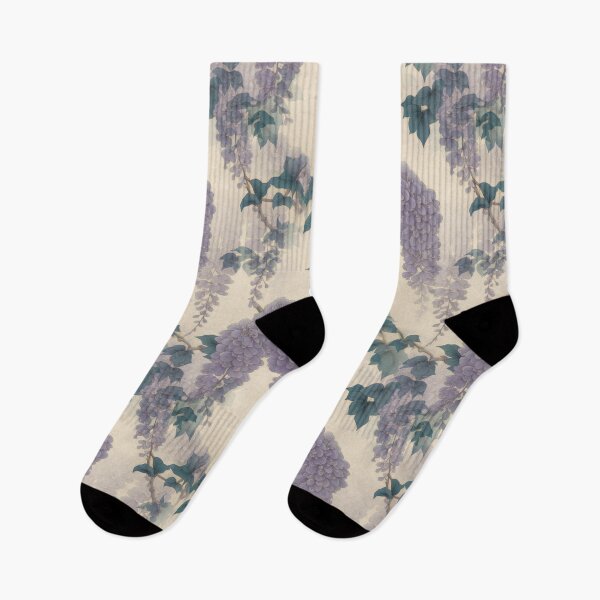 Artikelvorschau, Japanisches Kimono-Muster mit Glyzinienblüten, florales Kimono-Design entworfen und verkauft von patterncrow.