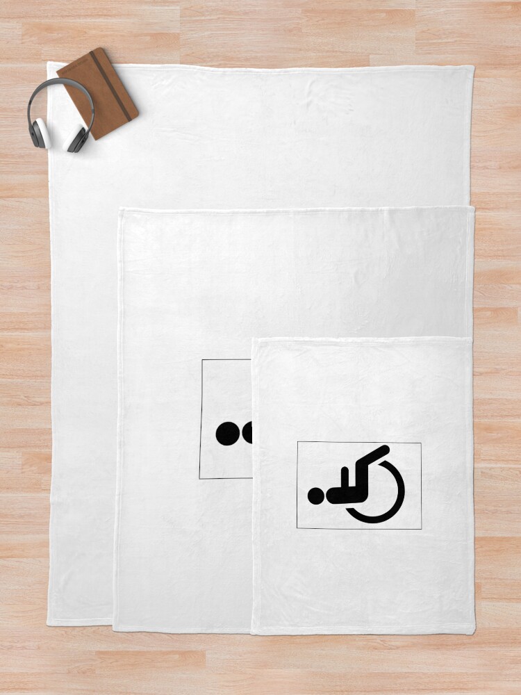 Thumbnail 5 of 6, Throw Blanket, Wheelchair Sign designed and sold by TriForceDesign.