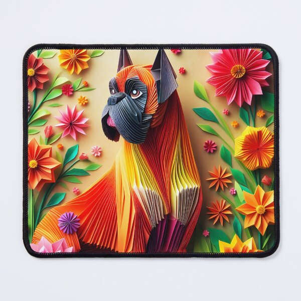 Item preview, 3D boxer origami flowers portrait art designed and sold by EmeraldeaArt.