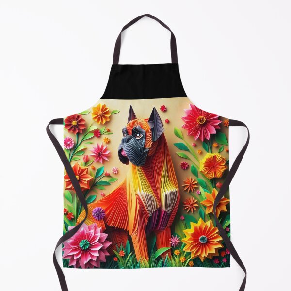 Item preview, 3D boxer origami flowers portrait art designed and sold by EmeraldeaArt.